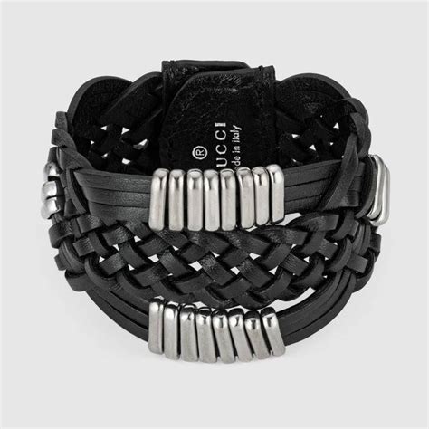 gucci braided leather bracelet|gucci leather cuff bracelet.